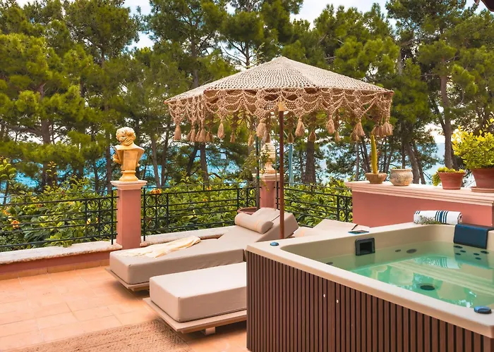 Scorpios Mansion Loft / Downtown Skala / Seaside Semesterbostad